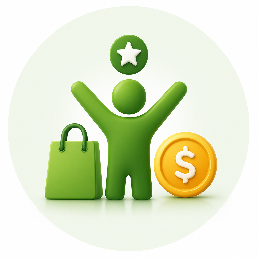 Member saving and earning illustration